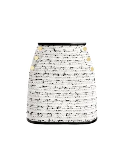 Alice and Olivia VEGAN LEATHER|ESSENTIALS*DONALD HIGH WAISTED SIDE BUTTON SKIRT