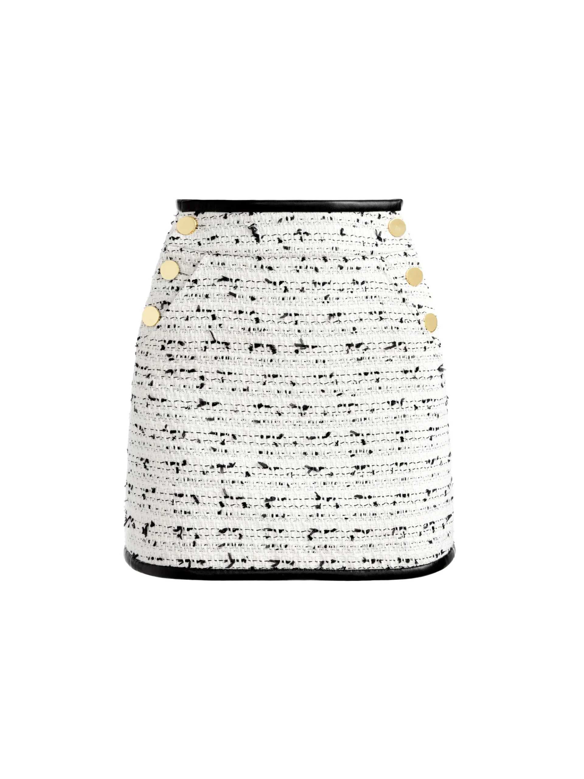 Alice and Olivia VEGAN LEATHER|ESSENTIALS*DONALD HIGH WAISTED SIDE BUTTON SKIRT