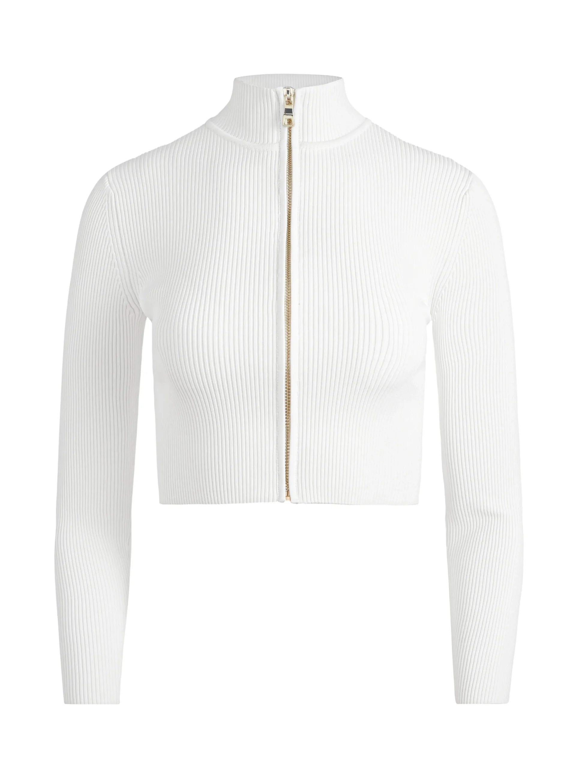 Alice and Olivia ESSENTIALS|SWEATERS*DORRIS RIBBED ZIP UP CARDIGAN