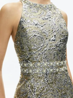 Alice and Olivia GUEST OF|MINI*DRU CREW NECK MINI DRESS