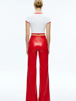 Alice and Olivia STACEY'S FAVORITES|PANTS*DYLAN HIGH WAISTED VEGAN LEATHER WIDE LEG PANT