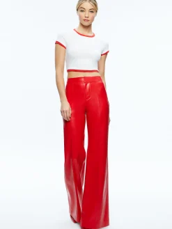 Alice and Olivia STACEY'S FAVORITES|PANTS*DYLAN HIGH WAISTED VEGAN LEATHER WIDE LEG PANT