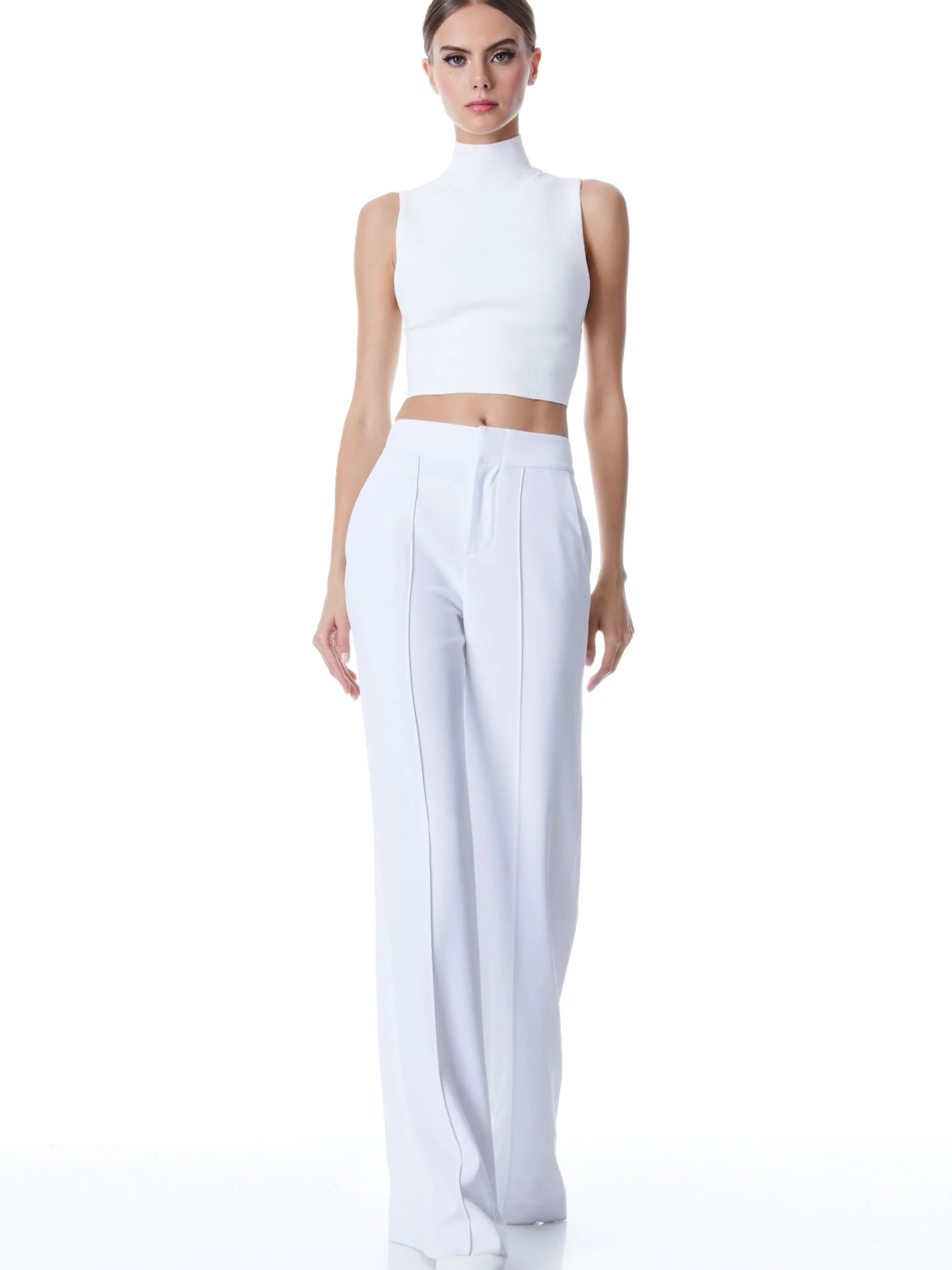 Alice and Olivia THE WORKWEAR EDIT|SUITS*DYLAN HIGH WAISTED WIDE LEG PANT