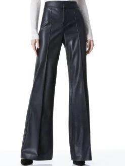 Alice and Olivia VEGAN LEATHER|ESSENTIALS*DYLAN VEGAN LEATHER WIDE LEG PANT