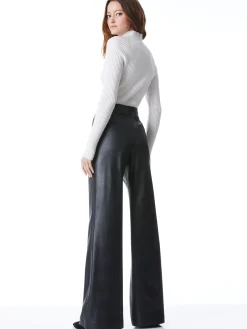 Alice and Olivia VEGAN LEATHER|ESSENTIALS*DYLAN VEGAN LEATHER WIDE LEG PANT