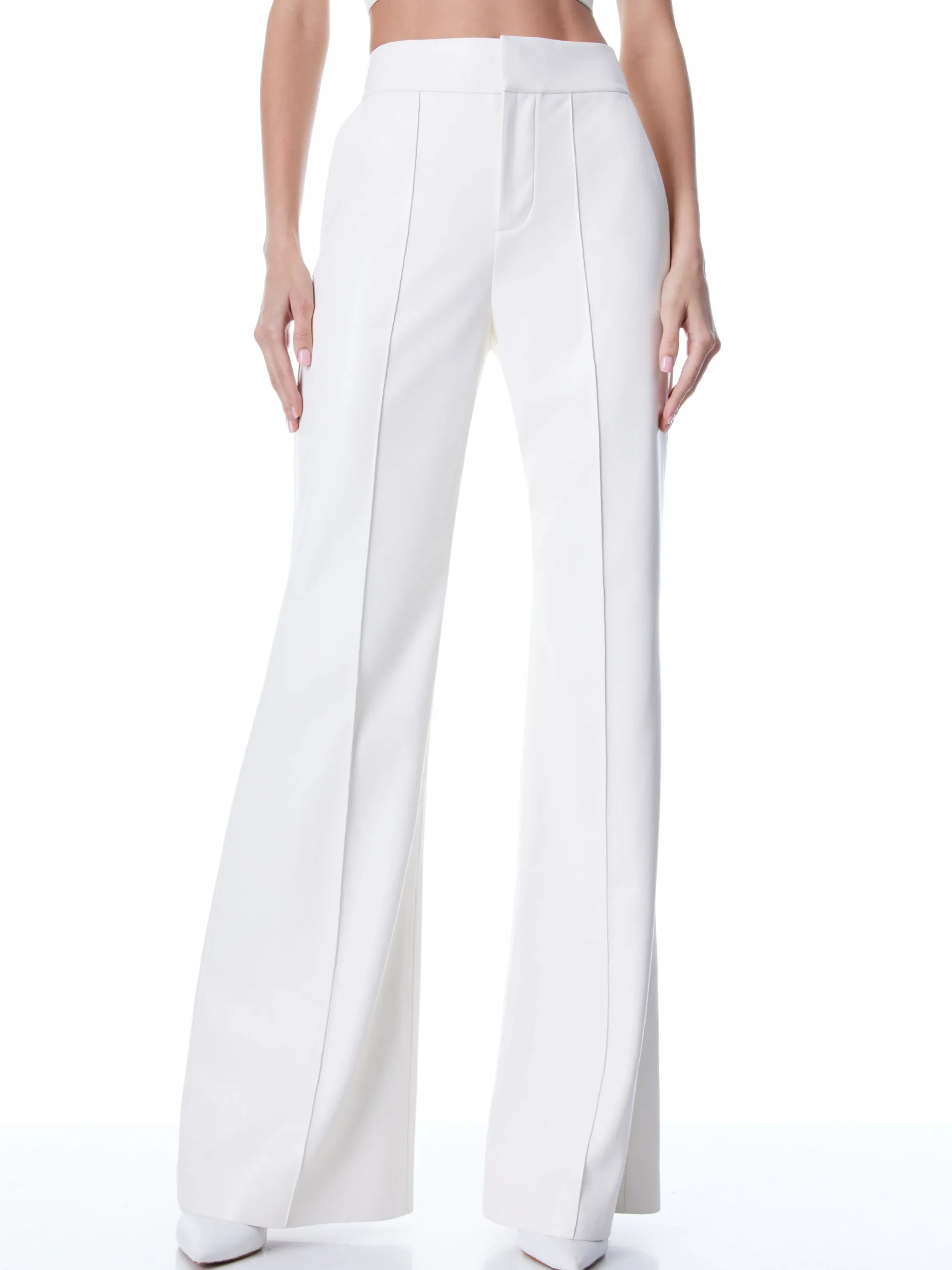 Alice and Olivia VEGAN LEATHER|ESSENTIALS*DYLAN VEGAN LEATHER WIDE LEG PANT