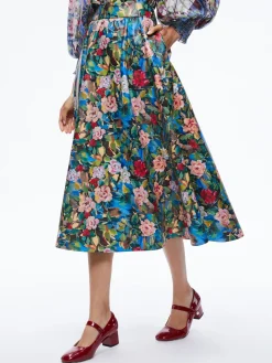 Alice and Olivia VEGAN LEATHER|SKIRTS*EARLA VEGAN LEATHER FLARE SKIRT