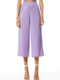 Alice and Olivia PANTS*ELBA SEQUIN HIGH WAISTED ANKLE PANT