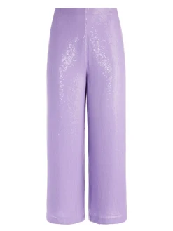 Alice and Olivia PANTS*ELBA SEQUIN HIGH WAISTED ANKLE PANT