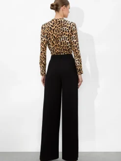 Alice and Olivia TOPS*ELOISE BUTTON DOWN LEOPARD BLOUSE