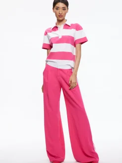 Alice and Olivia PANTS*ERIC MID RISE PANT WITH TUX STRIPE