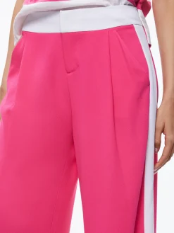 Alice and Olivia PANTS*ERIC MID RISE PANT WITH TUX STRIPE