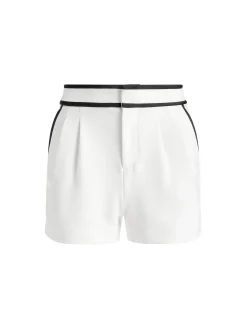 Alice and Olivia ESSENTIALS|THE WORKWEAR EDIT*ESTA PLEATED CONTRAST TRIM SHORT