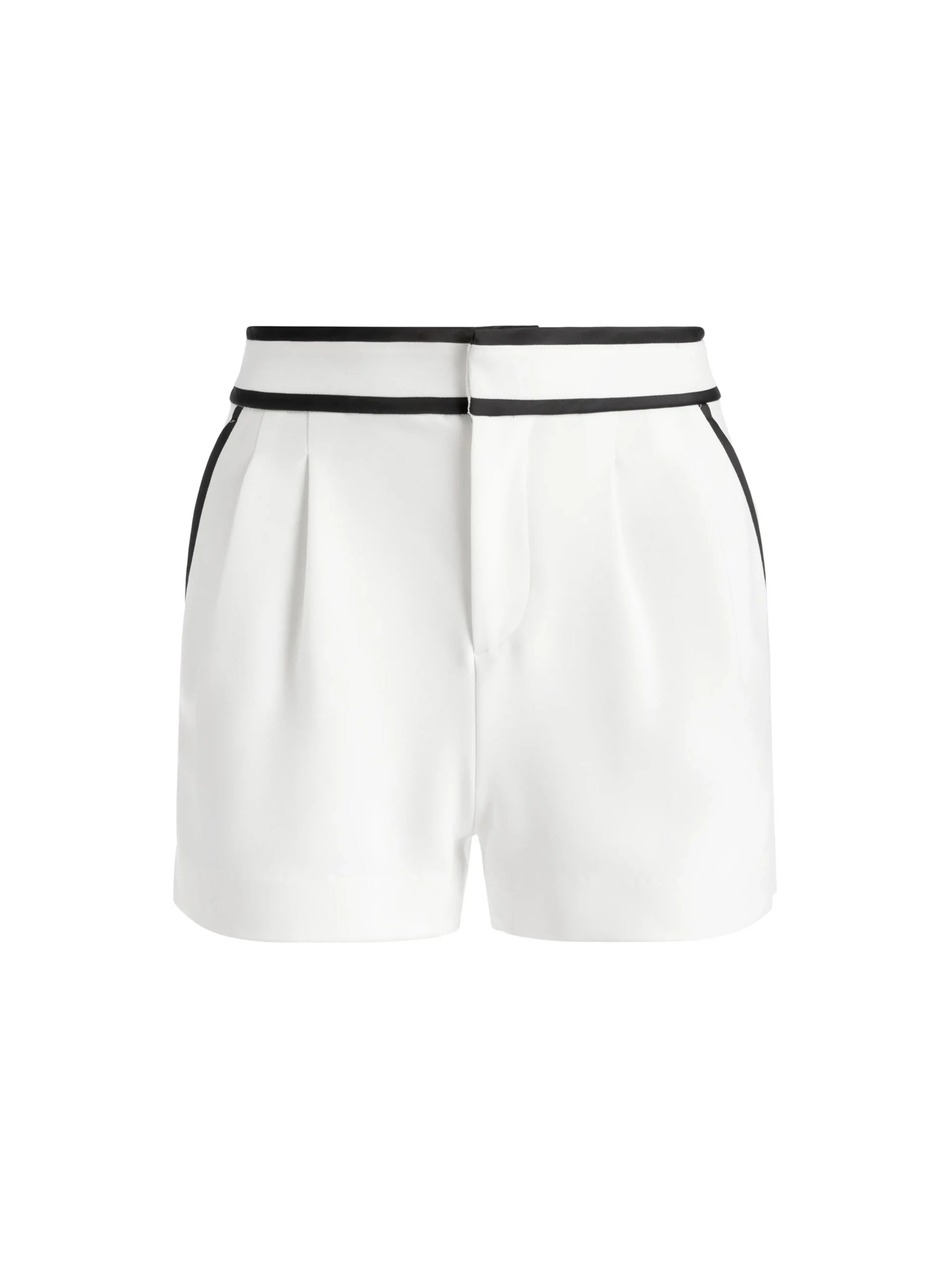 Alice and Olivia ESSENTIALS|THE WORKWEAR EDIT*ESTA PLEATED CONTRAST TRIM SHORT