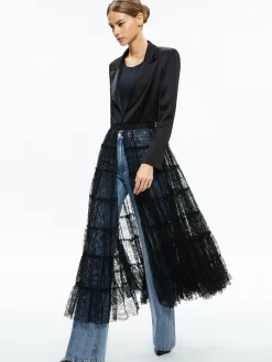 Alice and Olivia JACKETS + COATS*EVERLY DRAMA LACE MAXI BLAZER