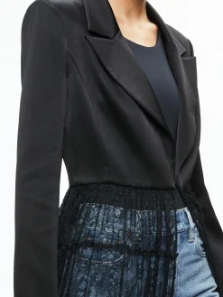 Alice and Olivia JACKETS + COATS*EVERLY DRAMA LACE MAXI BLAZER