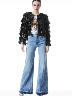 Alice and Olivia JACKETS + COATS*FAWN FRINGE TINSEL JACKET