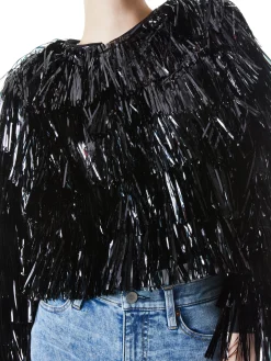 Alice and Olivia JACKETS + COATS*FAWN FRINGE TINSEL JACKET