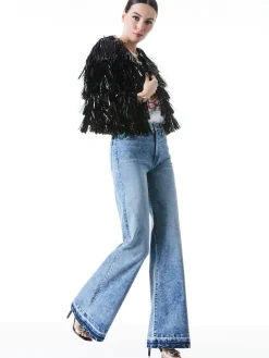 Alice and Olivia JACKETS + COATS*FAWN FRINGE TINSEL JACKET