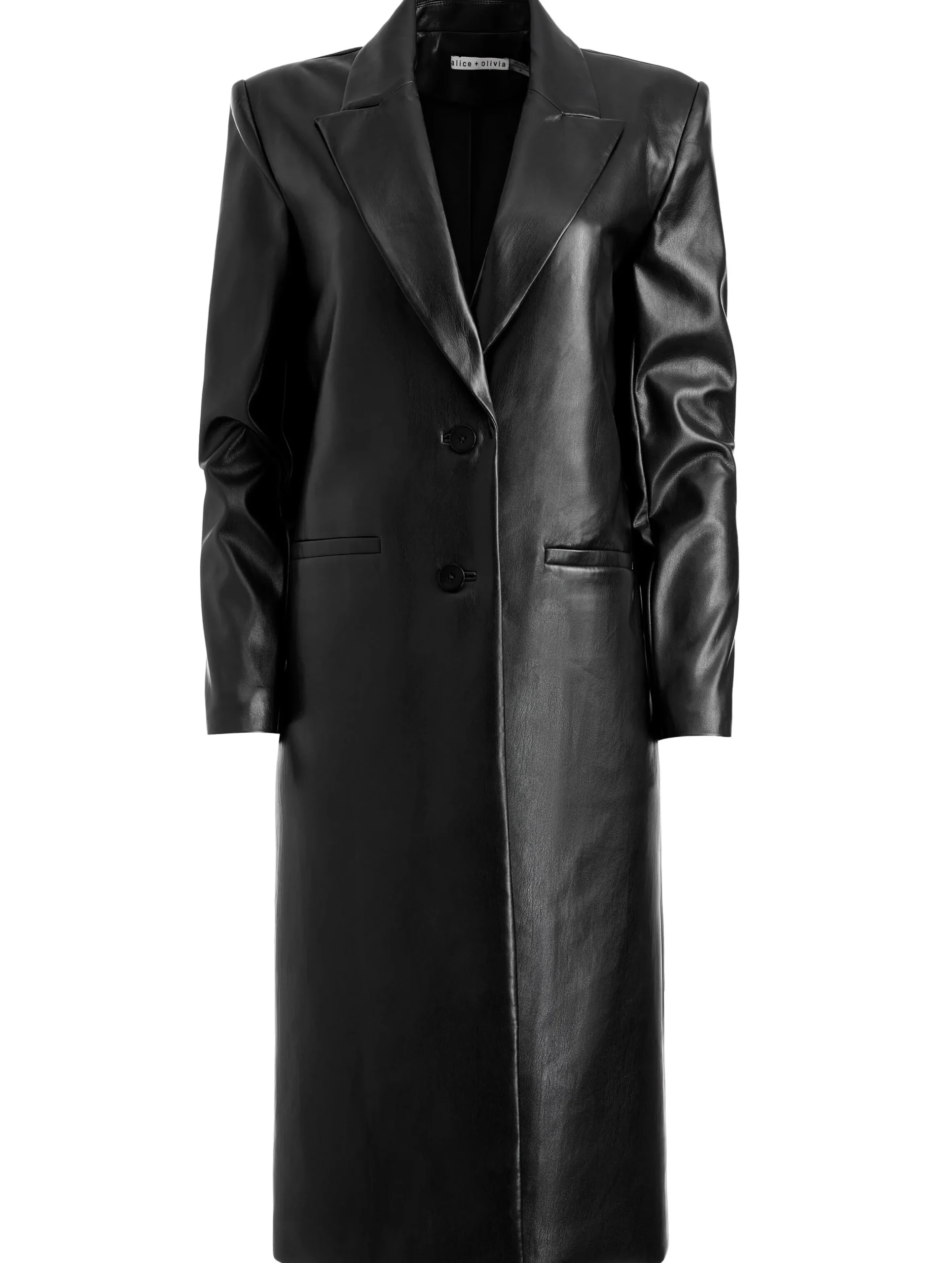 Alice and Olivia VEGAN LEATHER|ESSENTIALS*FIERRO VEGAN LEATHER LONG BLAZER
