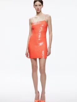 Alice and Olivia GUEST OF|MINI*FIFI SEQUIN FITTED MINI CAMI DRESS