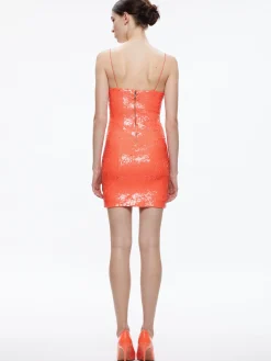 Alice and Olivia GUEST OF|MINI*FIFI SEQUIN FITTED MINI CAMI DRESS