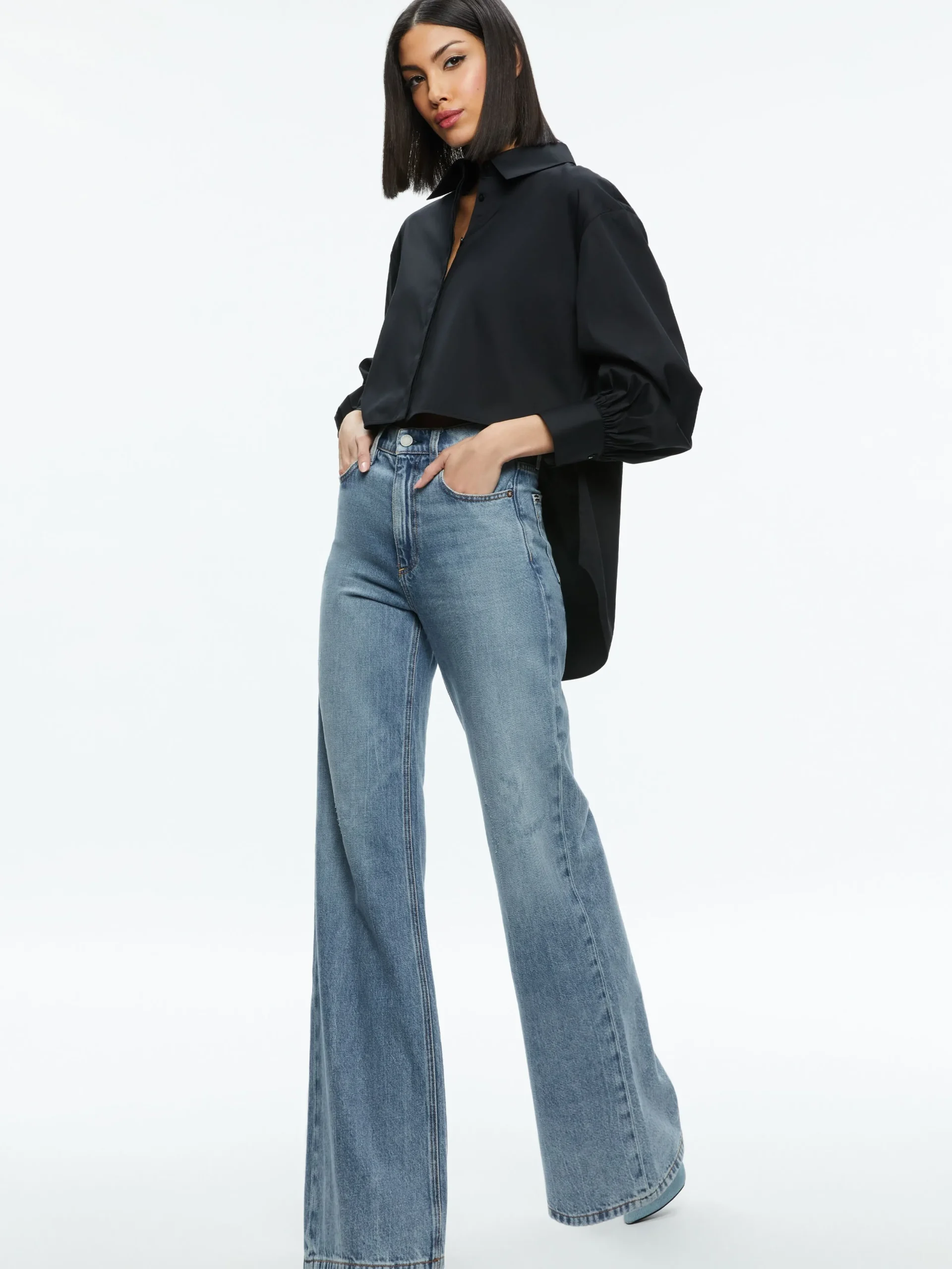 Alice and Olivia ESSENTIALS|THE WORKWEAR EDIT*FINELY HIGH-LOW BLOUSE