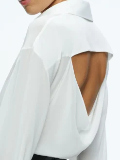 Alice and Olivia ESSENTIALS|THE WORKWEAR EDIT*FINELY OPEN BACK BUTTON DOWN