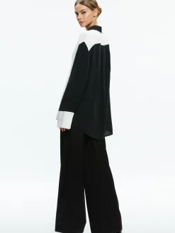 Alice and Olivia STACEY'S FAVORITES|ESSENTIALS*FINELY OVERSIZED BUTTON DOWN SHIRT