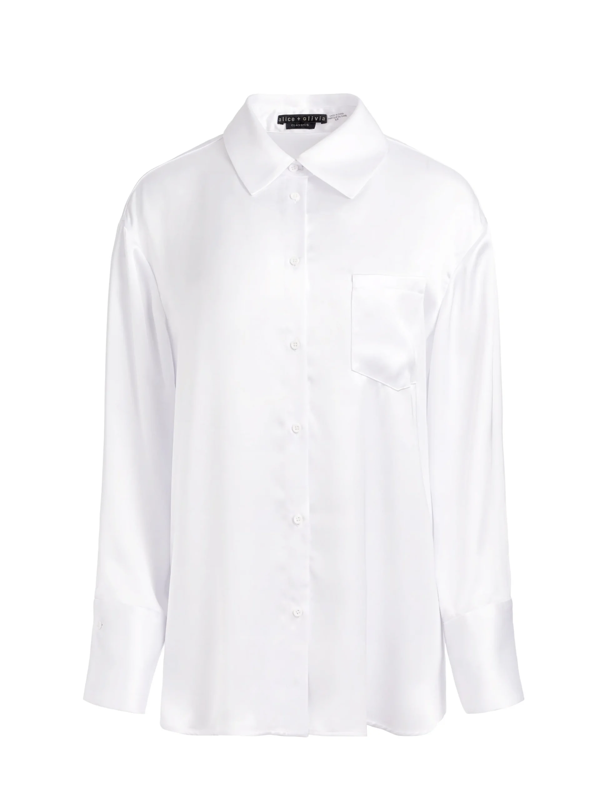 Alice and Olivia ESSENTIALS|TOPS*FINELY OVERSIZED BUTTON DOWN SHIRT