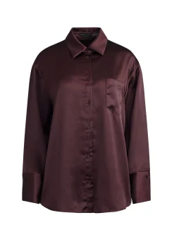 Alice and Olivia MATCHING SETS*FINELY OVERSIZED BUTTON DOWN SHIRT + JC WIDE LEG SIDE SLIT PANT
