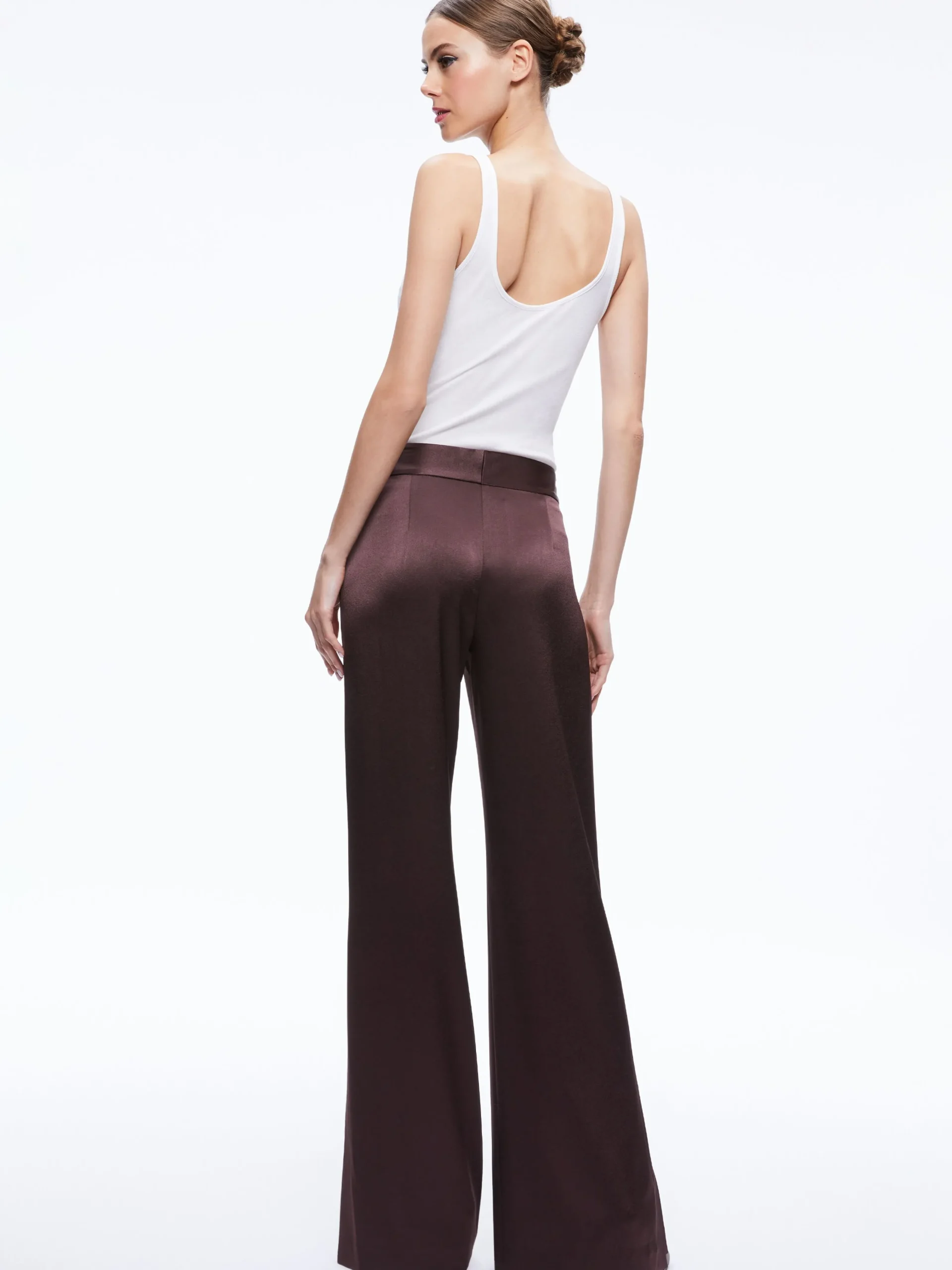 Alice and Olivia MATCHING SETS*FINELY OVERSIZED BUTTON DOWN SHIRT + JC WIDE LEG SIDE SLIT PANT
