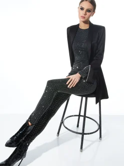 Alice and Olivia JUMPSUITS*FREDDIE CREWNECK EMBELLISHED CATSUIT