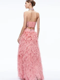 Alice and Olivia TOPS*GATZ EMBELLISHED HIGH NECK TOP