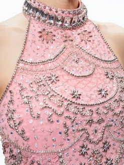 Alice and Olivia TOPS*GATZ EMBELLISHED HIGH NECK TOP