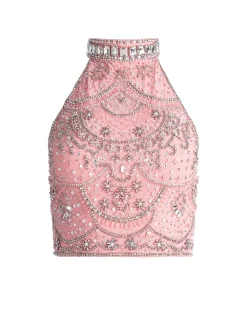 Alice and Olivia TOPS*GATZ EMBELLISHED HIGH NECK TOP