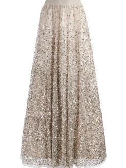 Alice and Olivia MATCHING SETS*GATZ EMBELLISHED HIGH NECK TOP + CATRINA EMBELLISHED GOWN MAXI SKIRT
