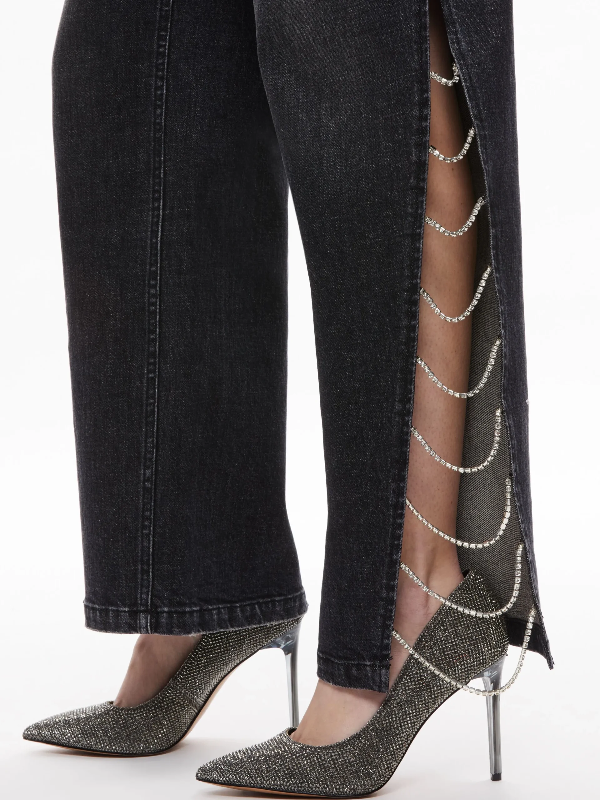 Alice and Olivia JEAN SHOP|JEANS*GAYLE EMBELLISHED SIDE JEAN
