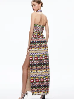 Alice and Olivia GUEST OF|MAXI*GEORGIE CHOKER STRAPLESS GOWN