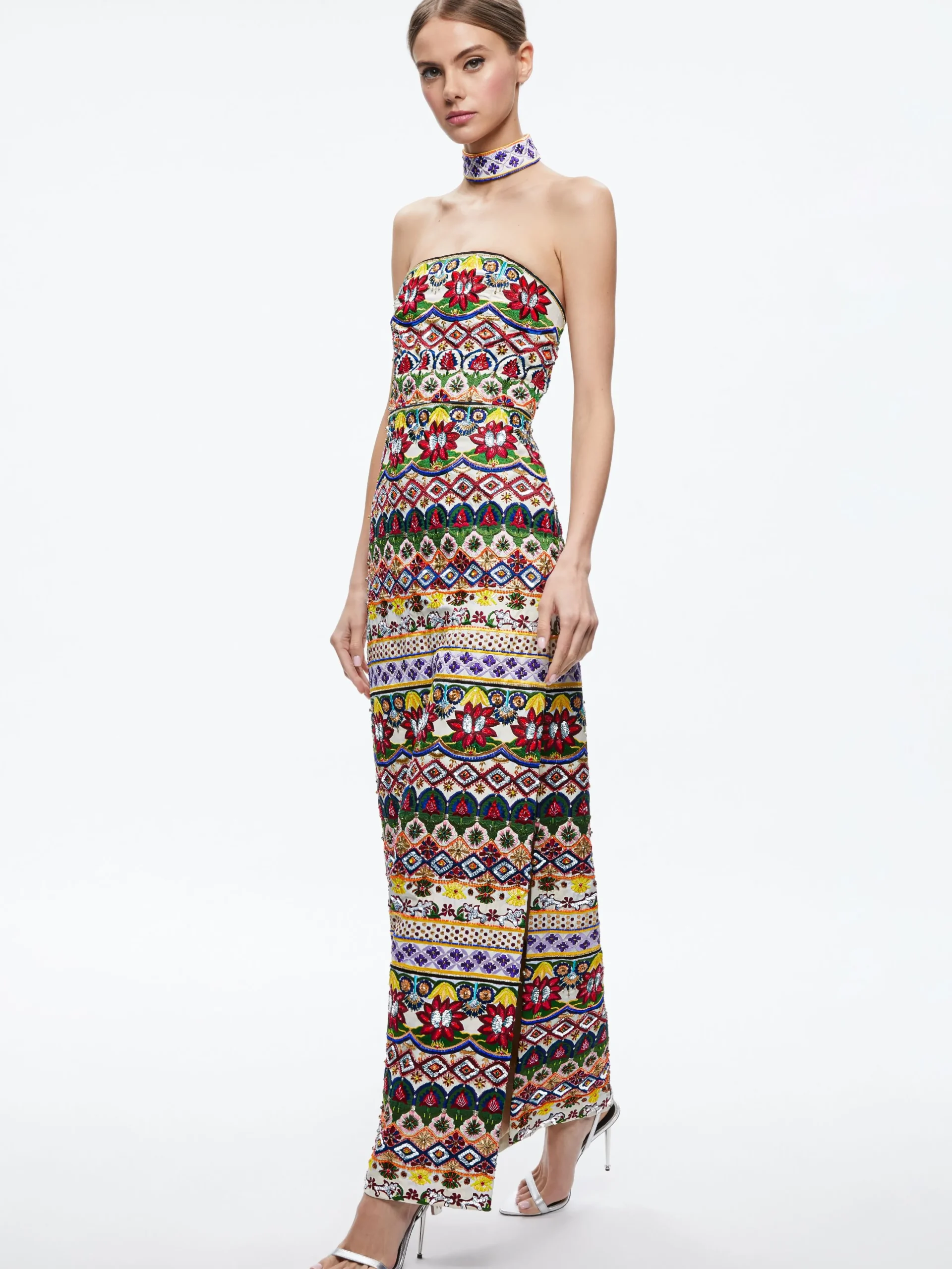 Alice and Olivia GUEST OF|MAXI*GEORGIE CHOKER STRAPLESS GOWN