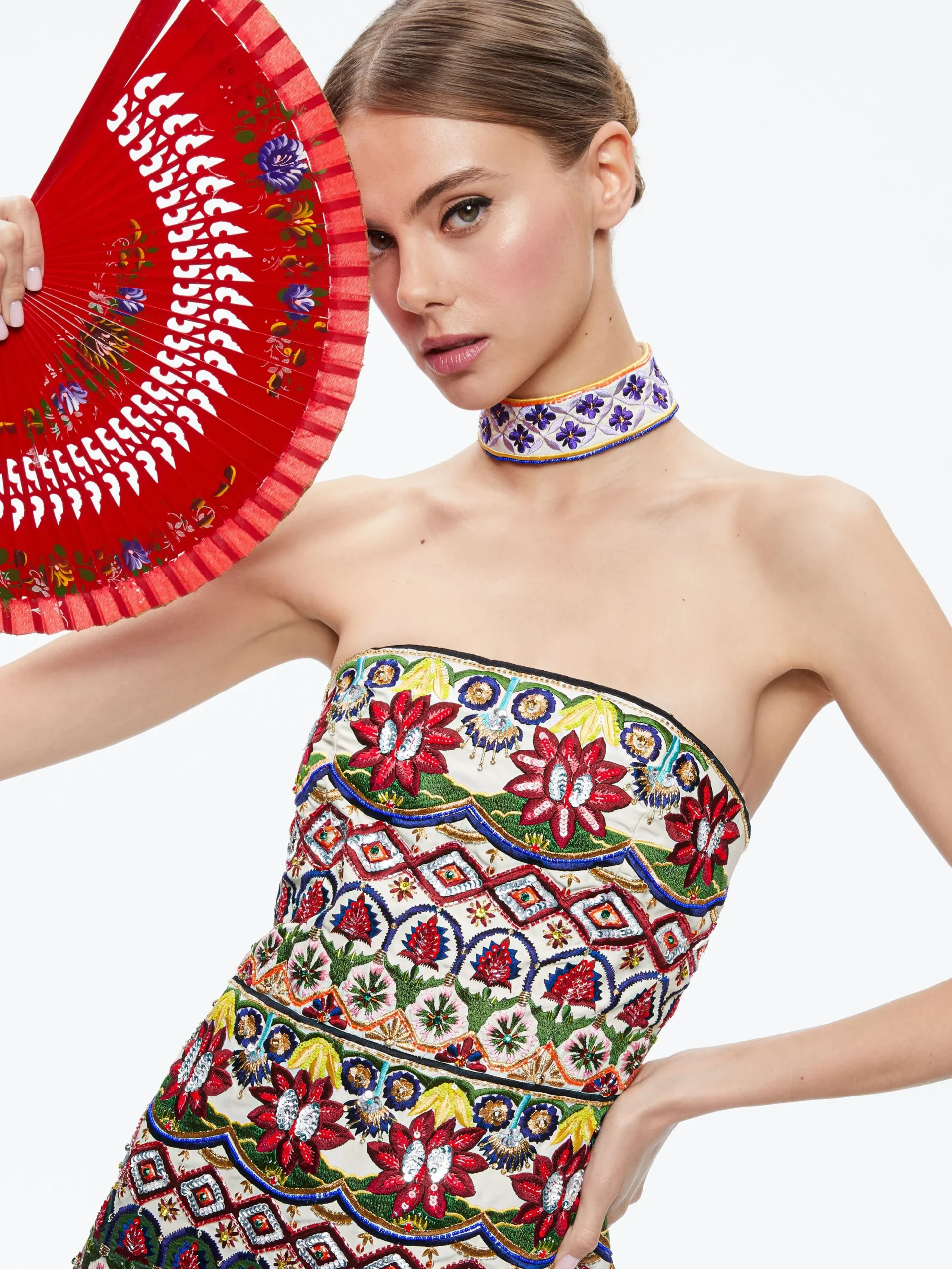 Alice and Olivia GUEST OF|MAXI*GEORGIE CHOKER STRAPLESS GOWN