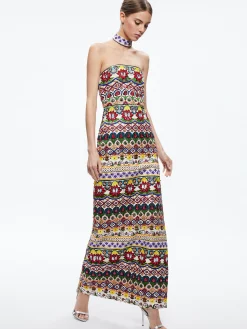 Alice and Olivia GUEST OF|MAXI*GEORGIE CHOKER STRAPLESS GOWN