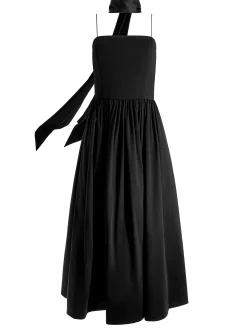Alice and Olivia GUEST OF|MIDI*GLYNIS SPAGHETTI STRAP SCARF MIDI DRESS
