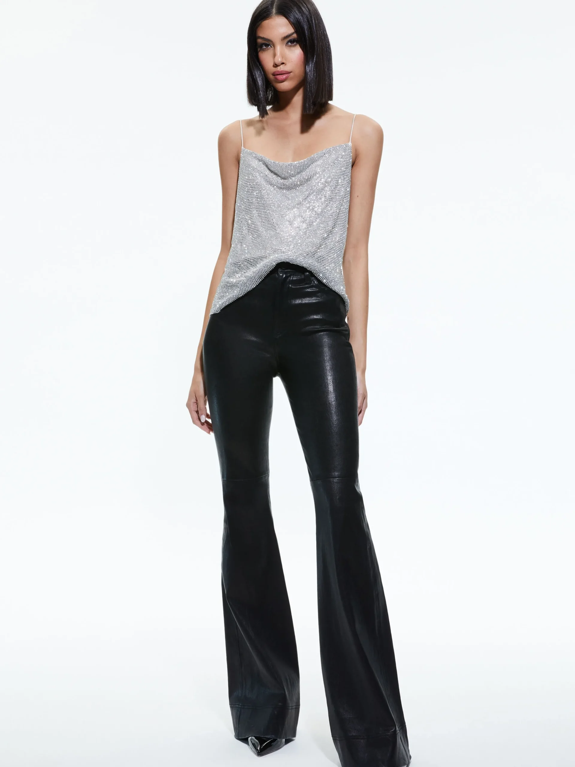 Alice and Olivia VALENTINE'S DAY EDIT|TOPS*HARMON CRYSTAL CHAINMAIL SLIP TANK
