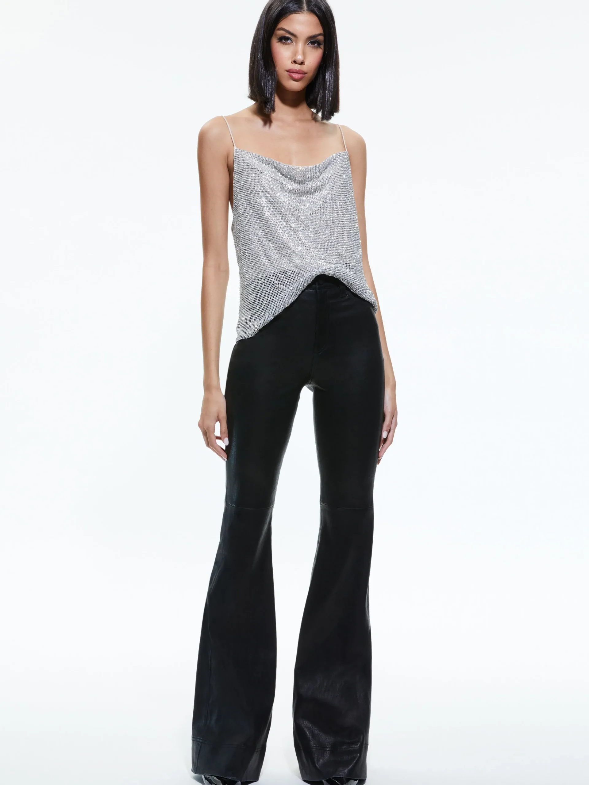 Alice and Olivia VALENTINE'S DAY EDIT|TOPS*HARMON CRYSTAL CHAINMAIL SLIP TANK