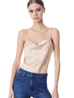 Alice and Olivia TOPS*HARMON DRAPEY SLIP TANK