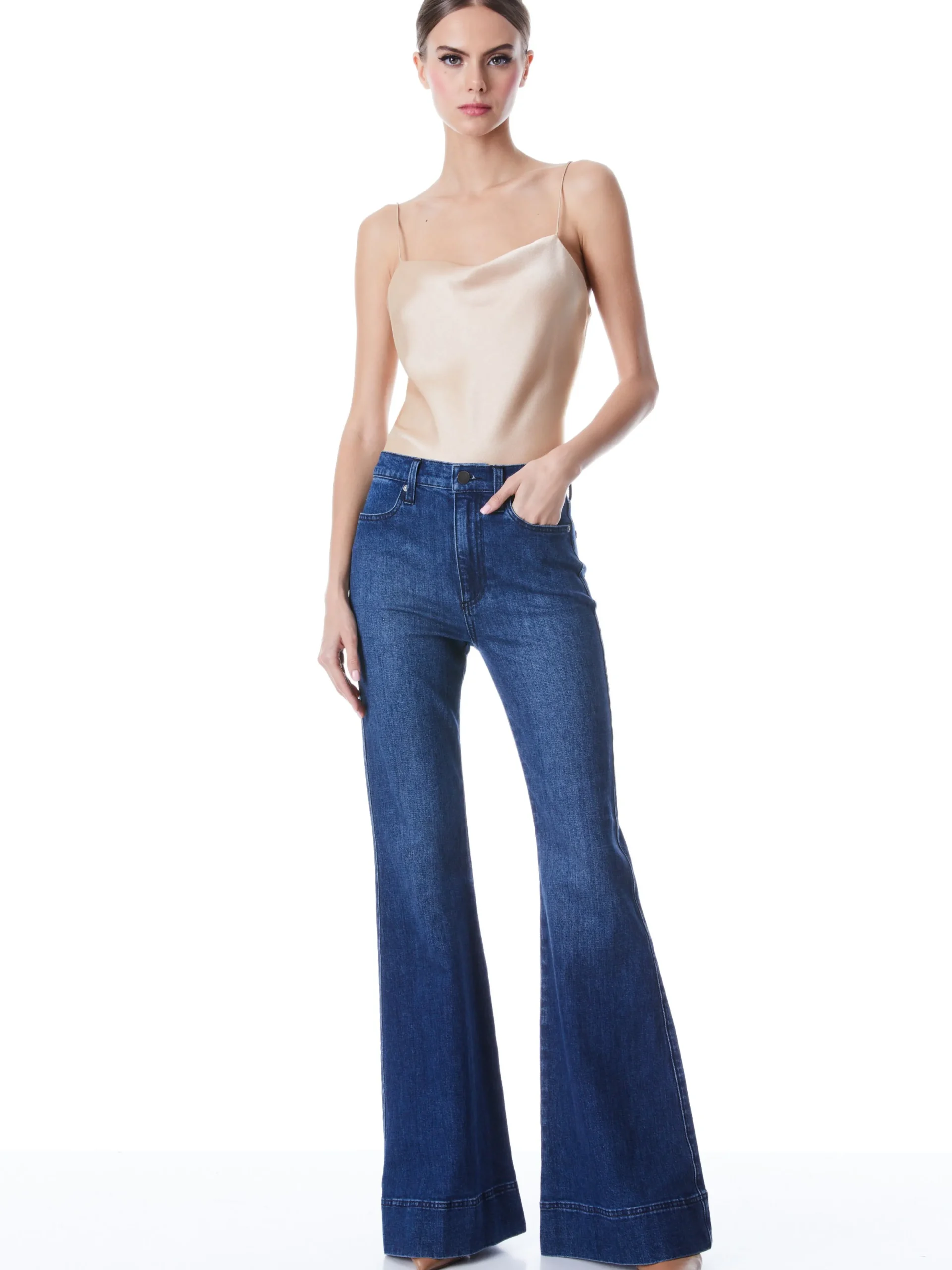 Alice and Olivia TOPS*HARMON DRAPEY SLIP TANK