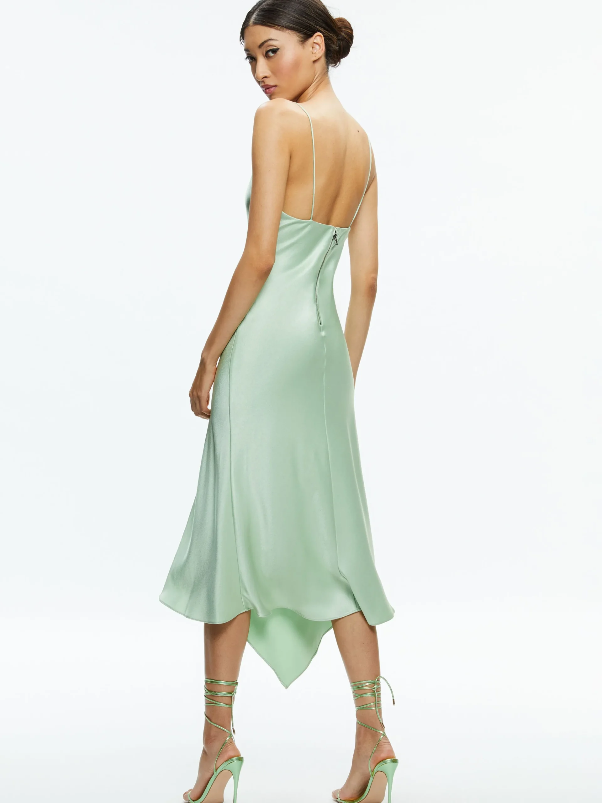 Alice and Olivia MIDI|DRESSES*HARMONY DRAPEY ASYMMETRICAL MIDI DRESS