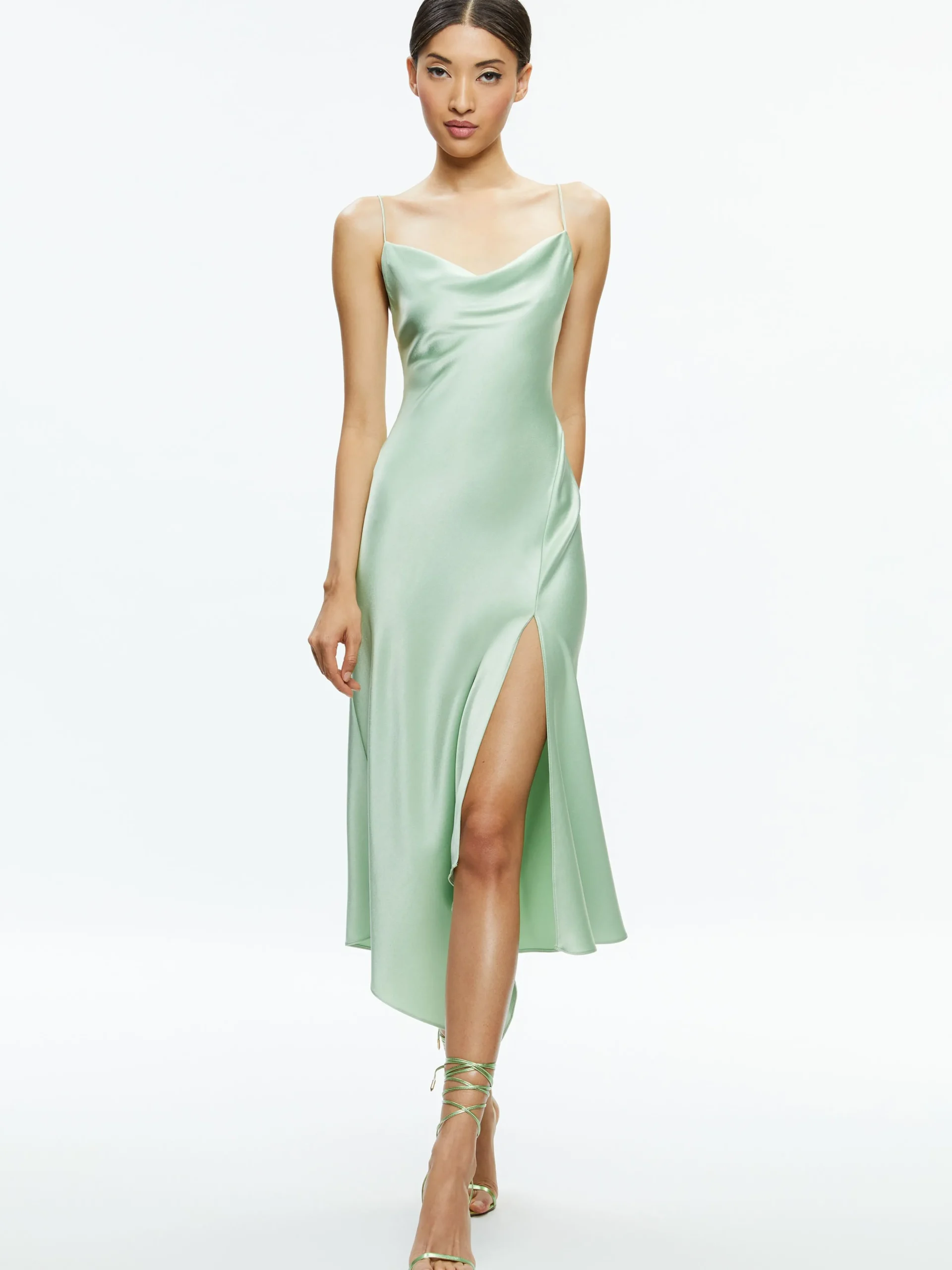 Alice and Olivia MIDI|DRESSES*HARMONY DRAPEY ASYMMETRICAL MIDI DRESS