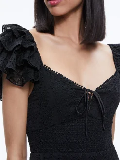 Alice and Olivia JUMPSUITS*HARTFORD SMOCKED BUSTIER ROMPER